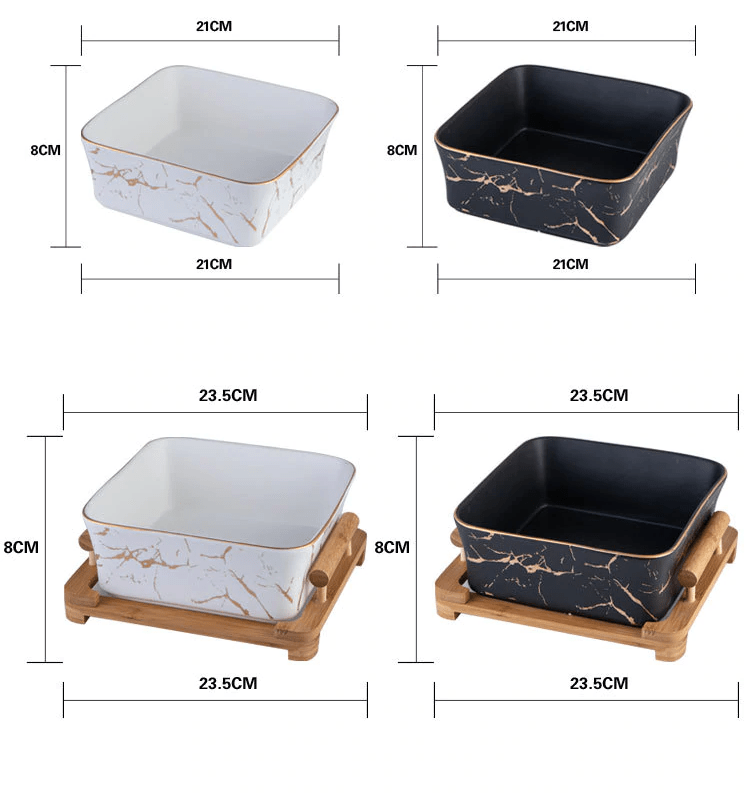Stijlvolle Serveerschaal met Houten Onderstel – Europees Design