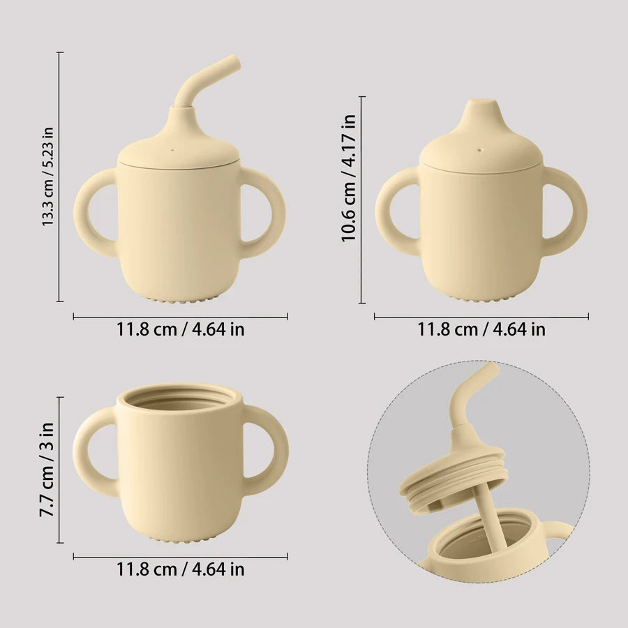 BabySip Duo – 2-in-1 Siliconen Stro- en Snackcup