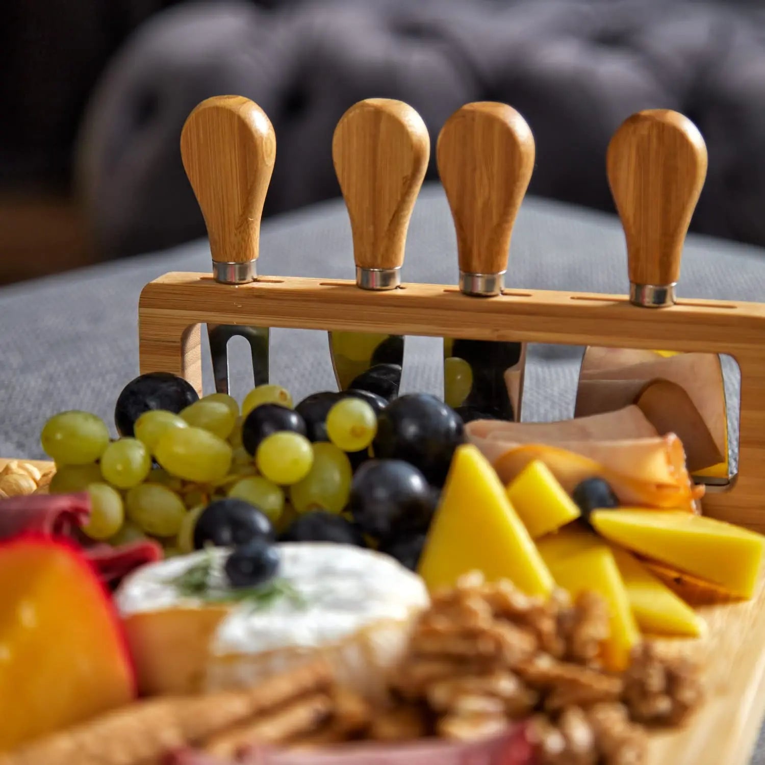 Bamboe Kaasbord - Luxe borrelplank met messenset