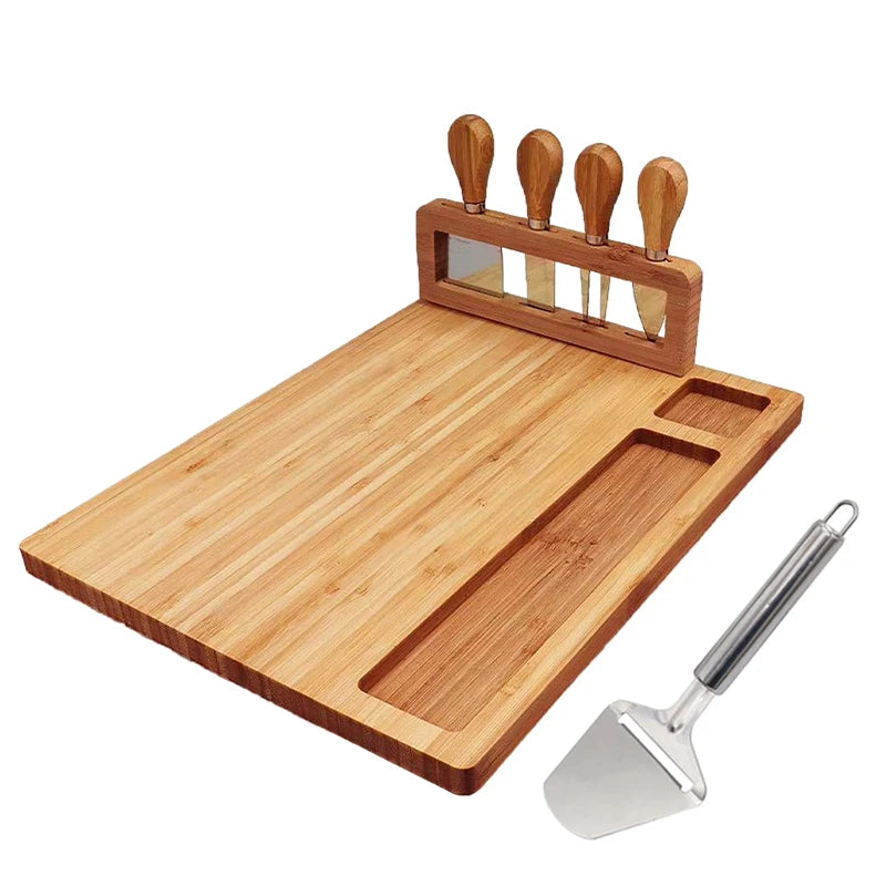 Bamboe Kaasbord - Luxe borrelplank met messenset